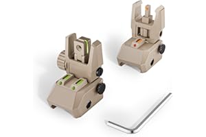 TRSAIM Fiber Optic Sights, Flip Up Front and Rear Sights with Green Red Fiber Optics Dots,Tool-Free Adjustable Nylon Sights Rapid Transition