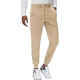 JWM Men's Stretch Golf Joggers Pants with Belt Loops - 36" Slim Fit Tapered Casual Business Travel Dress Work Tall Sweatpants