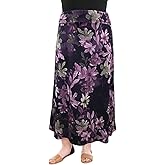 LEEBE Women and Plus Size Rushed Waist A-Line Casual Maxi Skirt (Small-5X)