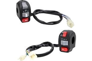 Minho Motorcycle 7/8" 22mm Left and Right Side Handle Switch Control Assembly Set in Aluminum Material Compatible with ZUMA BWS 125 Chinese Scooter Mopeds