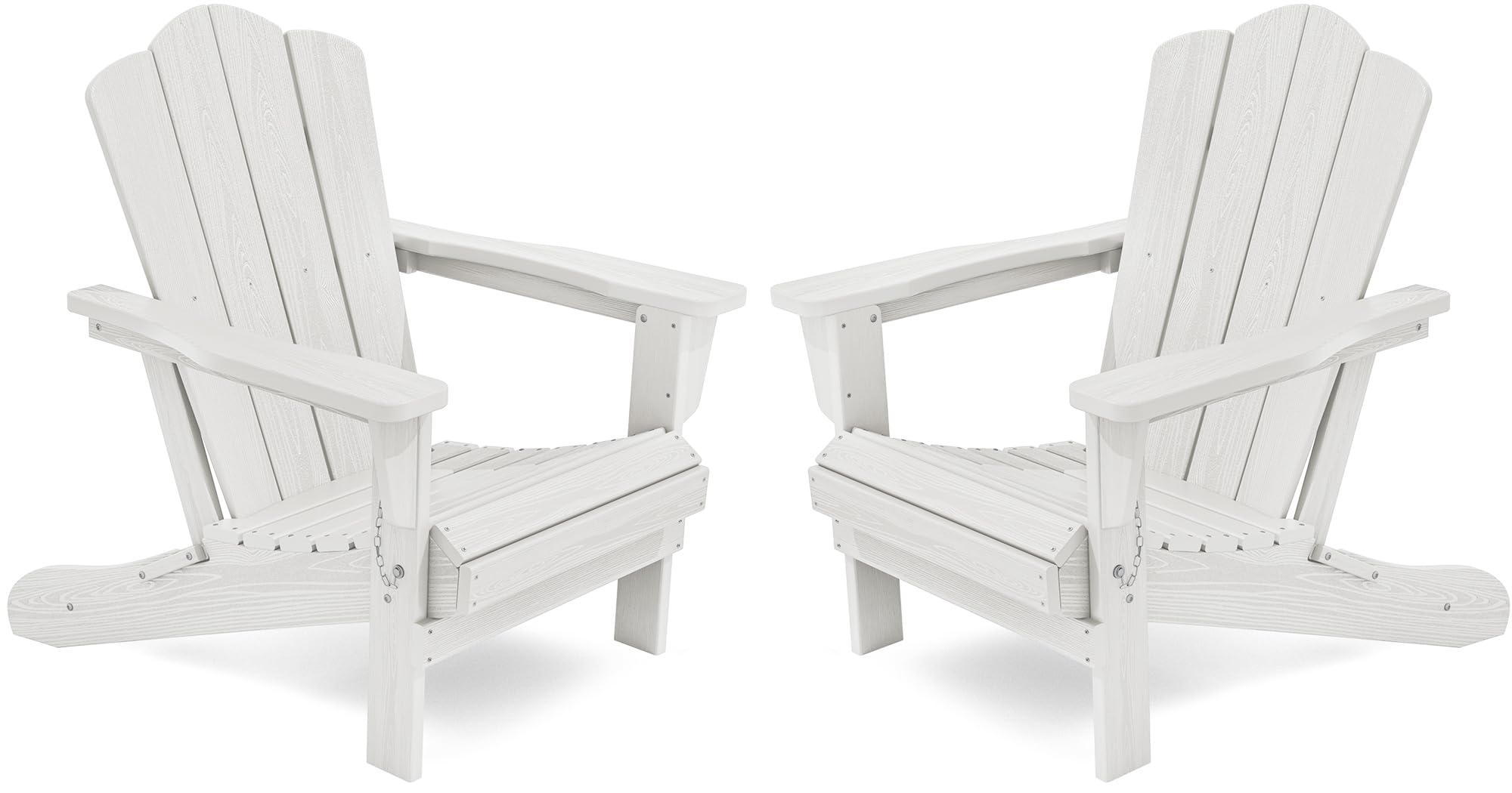 Photo 1 of **UNKNOWN MISSING PIECES (ASSEMBLY OR HARDWARE)/ DAMAGES**  KINGYES Folding Adirondack Chair 1 chair HDPE All-Weather Folding Adirondack Chair, White