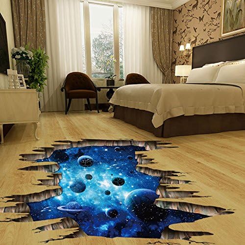 Ayutthaya Shop 3d space galaxy children's wall stickers kids room nursery bedroom decor d ecals fooor murals
