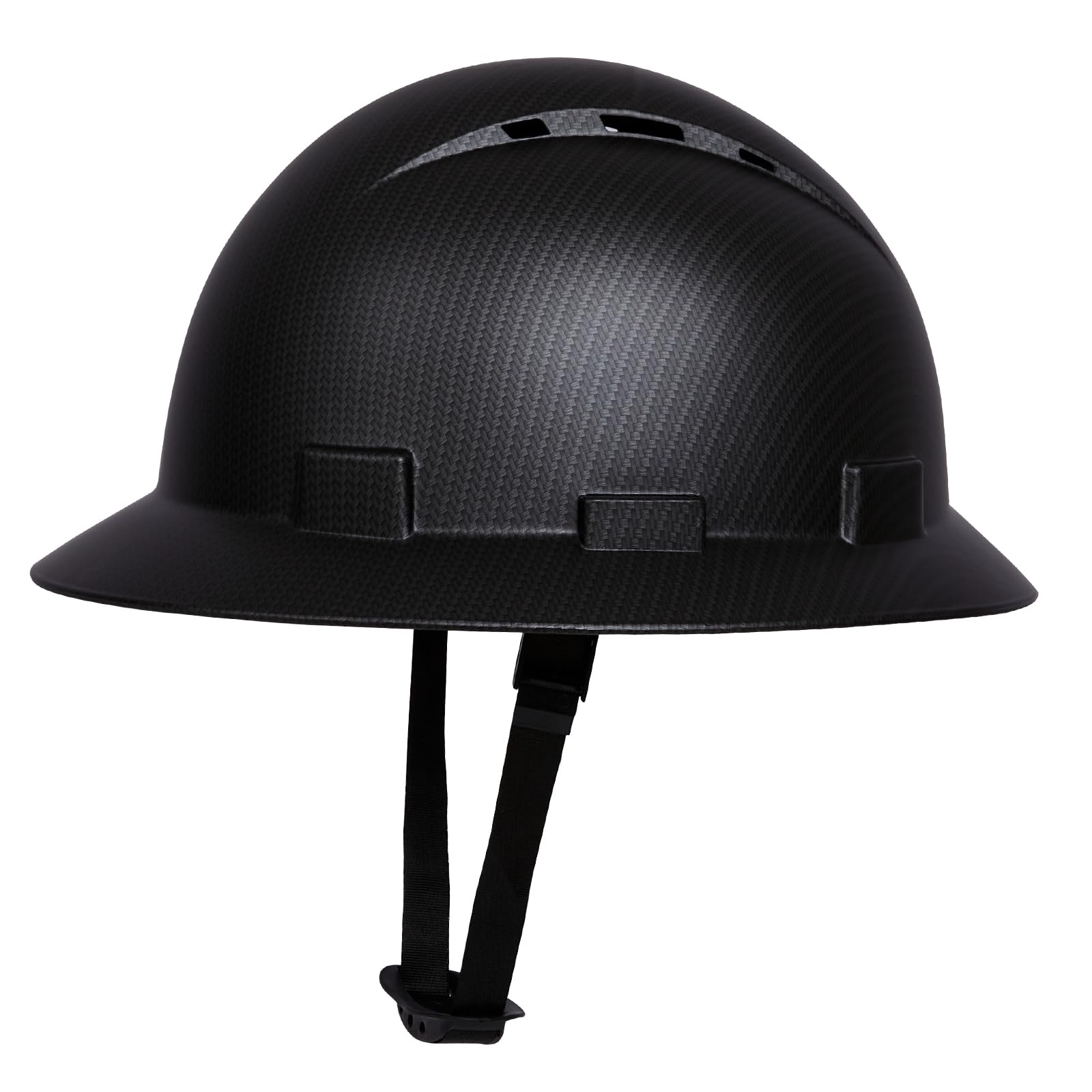 Photo 1 of SRSAFETY Full Brim Hard Hat Carbon Fiber Design 6 Point Adjustable Ratchet Suspension OSHA Approved ABS Work Helmet for Men&Women ANSI Z89.1 Type I Class C (Matte Black)