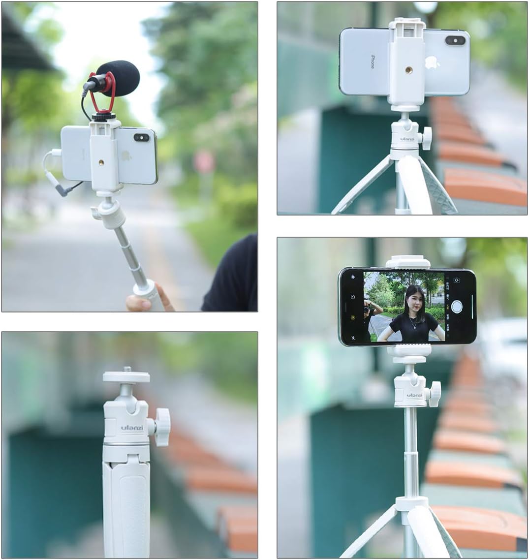 Ulanzi MT-08 Phone Tripod with Universal Clip, Adapter with Cold Shoe for Microphone, Ring Light for Sony a6400 RX100 M7 Canon G7X Mark III Sony RX100 VII A6400 A6600 Cameras Vlogging : Camera & Photo