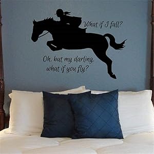 What If I Fall Decals Stickers Equestrian Hunter Jumper Horse Decal Jumping Horse Wall Decal Equestrian Vinyl Wall Decals Horse Riding Decal What If You Fly Decals