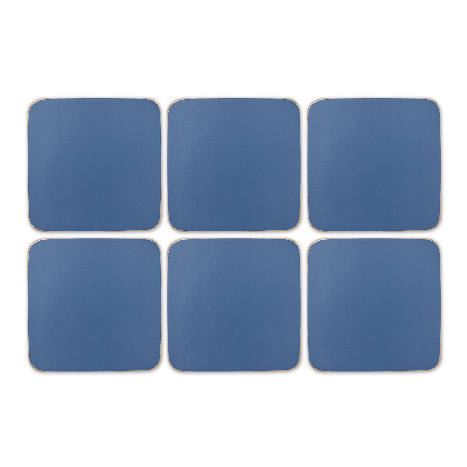 Portmeirion Home & Gifts Harbour Blue Coasters Set of 6, 10.5cm x 10.5cm / 4" x 4"