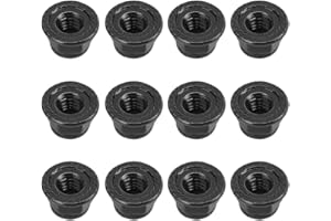 Demeras Wheel Lock Nut Non Slip Metal Tire Lock Nut 4mm Compatible with Axial SCX10 1 10 RC Model Car 12PCS(Black)