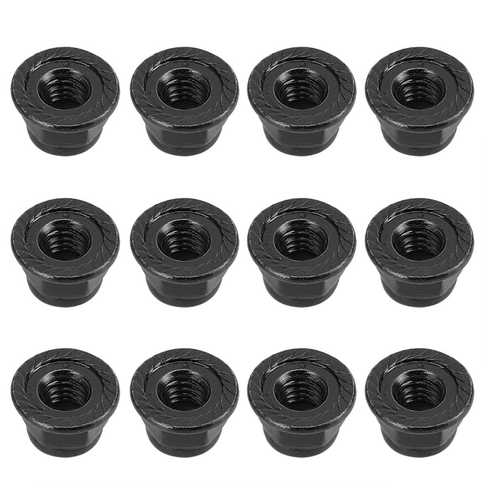 Drfeify 12PCS 4mm RC Wheel Nuts, Non Slip Lock Nuts for Axial SCX10 1/10 Scale Model Cars (Black)