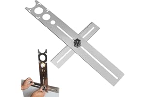 Drilling Positioning Ruler | Stainless Steel Universal Adjustable Gauge | Floor Drilling Guide Finder Gauge | for- Marble Woo