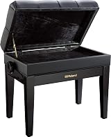 Roland RPb-500Bk Piano Bench with Vinyl Seat and Music Compartment Satin Black view 2