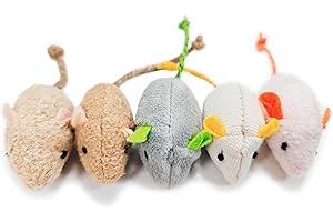 Shudyear cat Toys 5pcs Mouse Toys, Interactive Catnip Animal Toys for Indoor Kittens to Eliminate Boredom for Bored Indoor Cats (5pc)