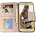Galaxy S7 Case,by HiLDA,Samsung Galaxy S7 Wallet Case,PU Leather Case,Credit Card Holder,Flip Cover Case[Gold]