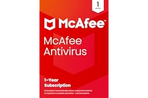 McAfee AntiVirus 2025 Software | Real-Time PC Protection from New and Evolving Threats | 1-Year Subscription with Auto-Renewa