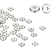 PATIKIL 5mm Spacer Beads, 50 Pcs Charm Spacer Beads Stainless Steel Loose Disc Flat Round Slider Stopper for Jewelry Making Bracelet Necklace Earrings Crafts DIY, Silver Tone