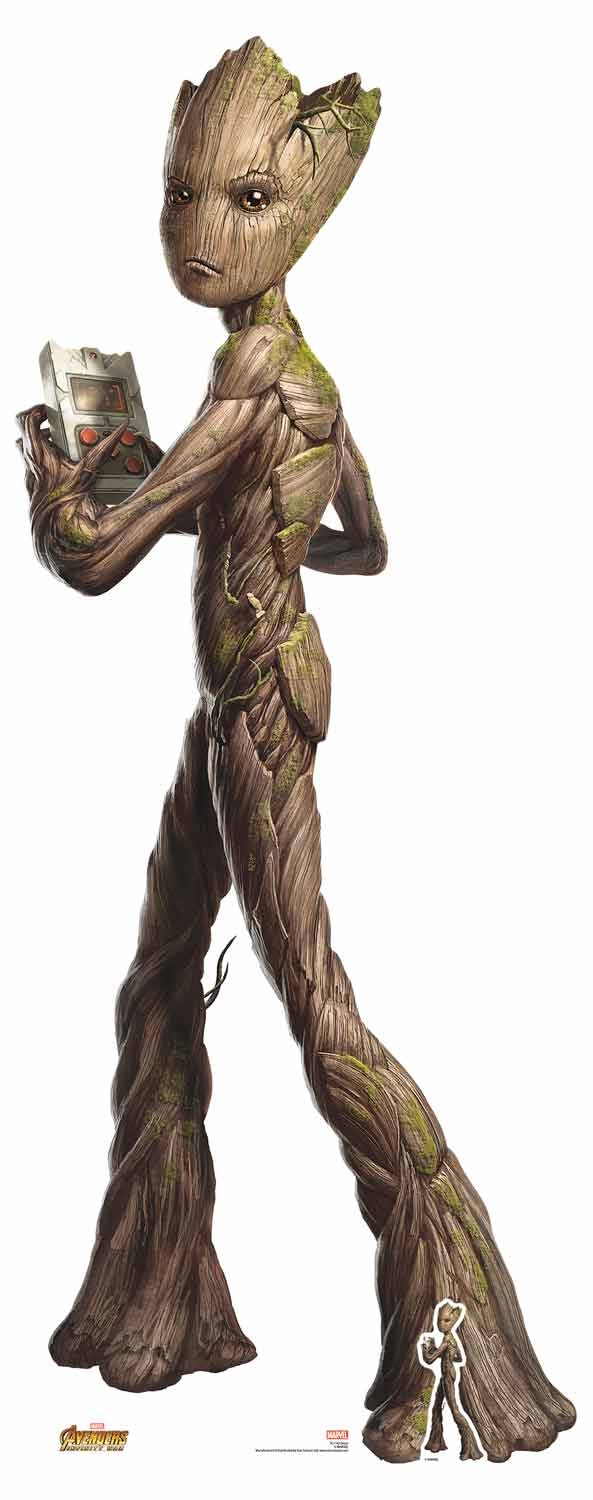 Star Cutouts SC1142 Official Marvel Lifesize Character Cutout Teen Groot Avengers Infinity War Life-Size Cardboard Cut-Out, Multi-Colour