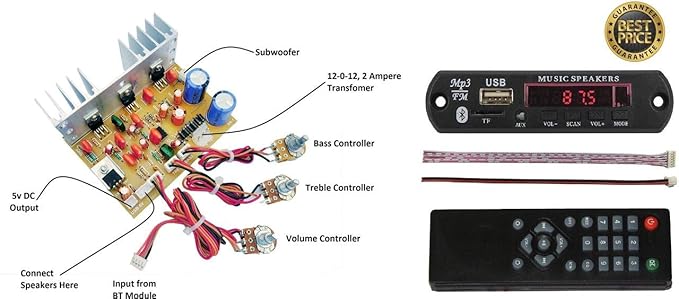 ERH INDIA Ready to use 2.1 Home Theater Amplifier Circuit Board Kit for Home Theatre Complete Kit