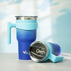 Konokyo 20 oz Tumbler with Handle and 2 Straw 2