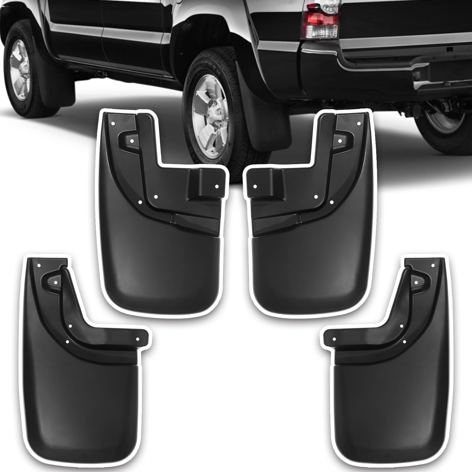 Photo 1 of Hbzxqp Mud Flaps for Trucks Mud Guards Compatible with Tacoma 2005-2015 Pickup (with Fender Flares) Splash Guards 4pcs Front & Rear Side