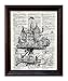Fresh Prints of CT Dictionary Art Print - Steampunk Aerial House Illustration - Printed on Recycled Vintage Dictionary Paper - 8.5