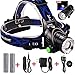 9 LED Flashlight +3 Modes Zoomable 1800 Lumens LED Headlamp, Comfortable Hands-free Head light with 2 Rechargeable 18650 Batteries, Car Charger, Wall Charger and USB Cable