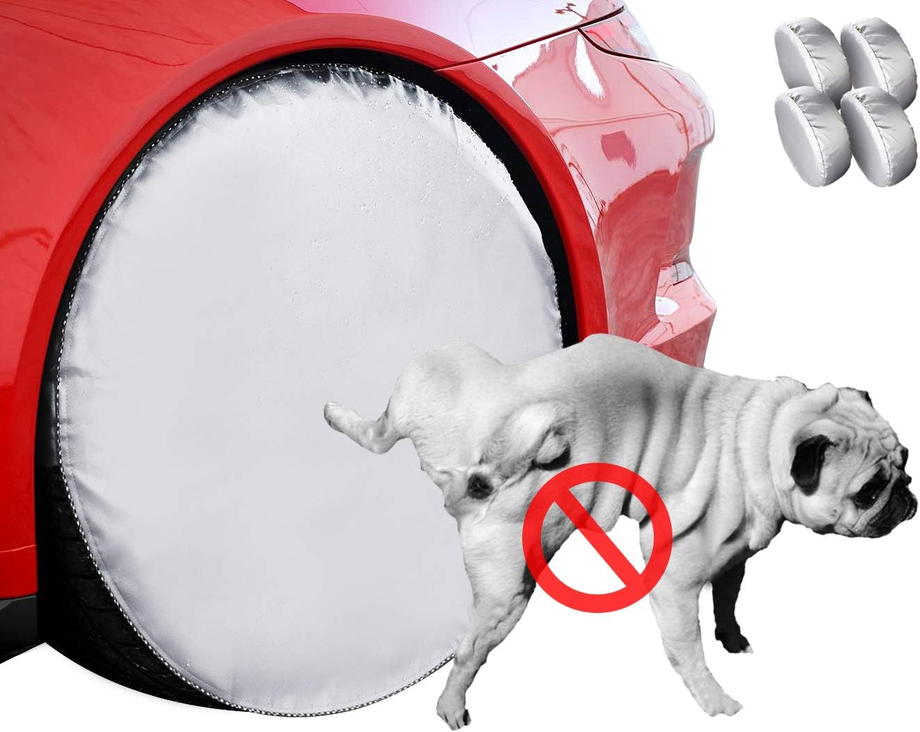 Amazon Mr You タイヤカバー 4本 直径81 軽自動車 防水 防日焼け 厚手生地 劣化対策 長持ちで5年以上使えます ｌ シルバー 直径81 タイヤラック カバー 車 バイク