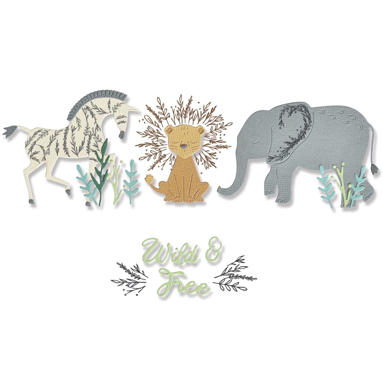Sizzix Framelits Die Set 10PK w/8PK Stamps Floral Safari by Olivia Rose | 666011 | Chapter 4 2022