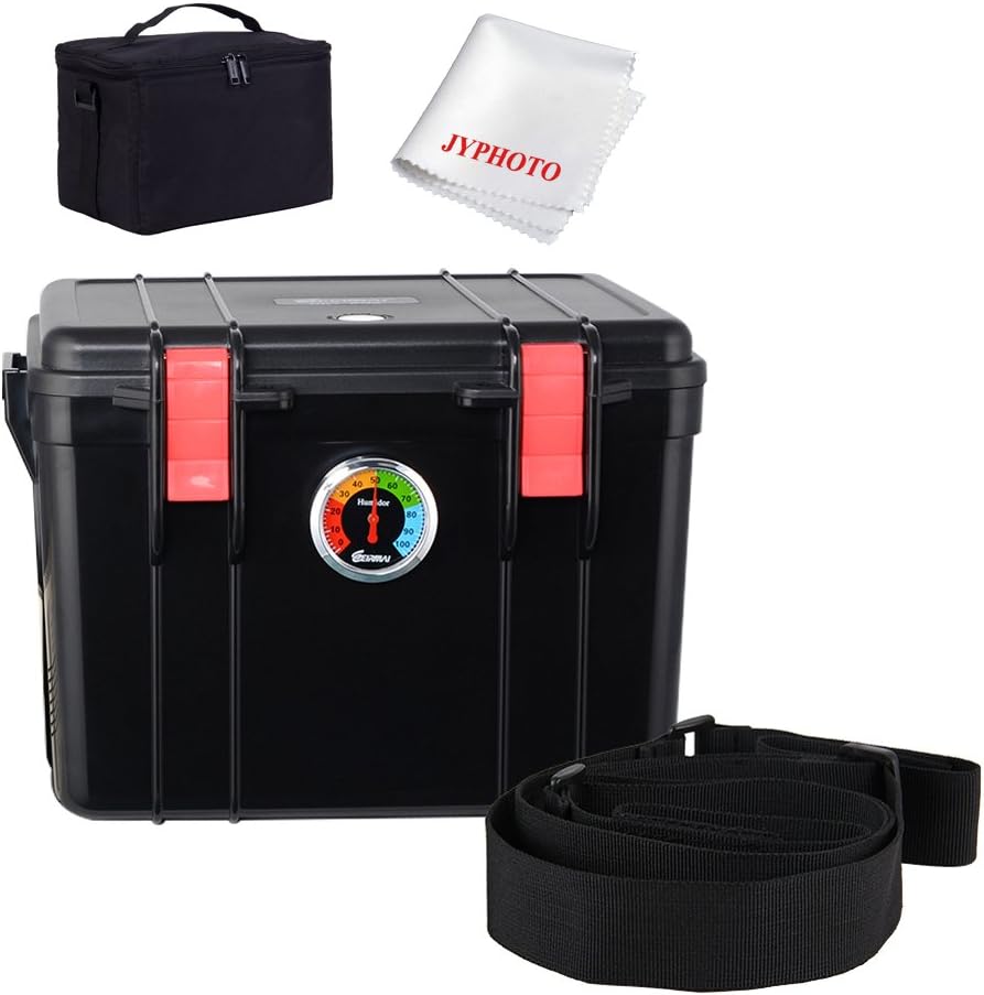 EIRMAI ABS Dry Box Case for Camera, Camera Lens and Accessories with Inner Bag -Black