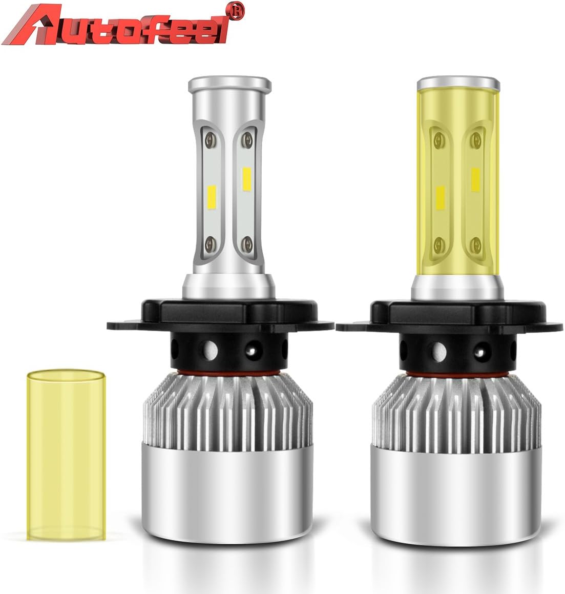 H4 LED Headlight Bulb Autofeel Headlamp Bulbs Conversion Kits 12V 8000LM per Set IP65 Waterproof 6500k CSP for Car Headlights kits