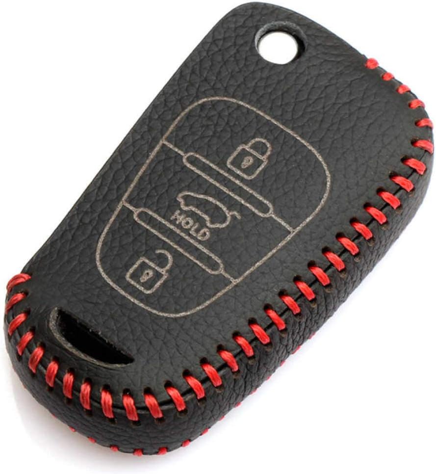LUOKAOO Leather car Key Holder Cover case Keychain for KIA Rio ceed cerato Sorento Soul sportage Bongo Sorento Remote Protector