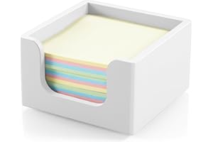 CMLKLZD Sticky Note Holder, Post It Note Dispenser for Office Desk Accessories, Self Stick Note Pad Holder, Memo Pad Holder Dispenser Organizer for School Office Desk Supplies, White