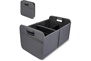 Vogano Car Trunk Organizer for SUV, Collapsible Multi-Compartment Car Organizers Foldable 600D Oxford Polyester for SUV,Automotive (grey)
