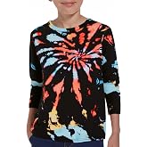 Haloumoning Boys Tie Dye Shirts Kids Long Sleeve Crewneck Shirt Casual Hippies Tees Tops 5-14 Years
