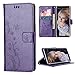Galaxy Note 8 Case,Note 8 Wallet Case, FLYEE Flip Case Wallet Leather [Kickstand] Emboss Butterfly Flower Folio Magnetic Protective Cover with Card Slots for Samsung Galaxy Note 8 Purple