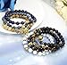 Thunaraz 7PCS Tiger/Lion/Dragon/Panther/Fox/Skull/Solider Charm Lava Onyx Bracelet Men Women 8MM (C: Multiple Stone)