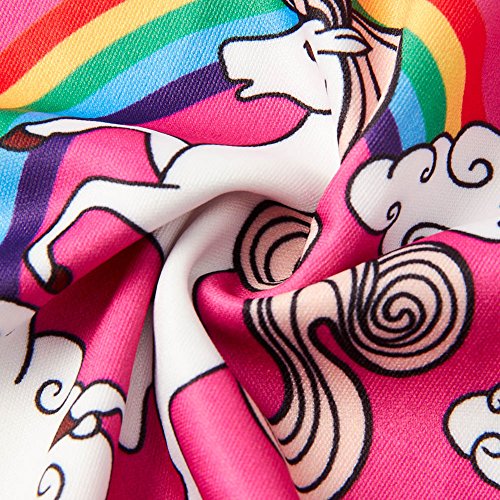 Chicolife ragazze 3-5T modello della principessa Dress Unicorn ha stampato il fumetto Abito senza maniche Rosa Piccolo