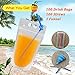 100 Pcs Smoothie Bags with Straws - No Leakage Drink Pouches Bags - Stand up Disposable Drink Container for Freezing Juice,Cold & Hot Drinks - Non-Toxic,BPA Free – 100 Straws & 1 Funnel Included