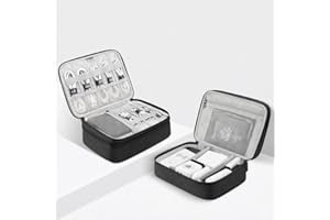 Travel Electronics Organizer,cord organizer, Waterproof Cable Organizer Bag for Electronic Accessories Double Layer Large Sho