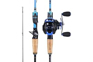 Sougayilang Fishing Rod and Reel Combo, Medium Heavy Fishing Pole with Baitcasting Reel Combo, 2-Piece Baitcaster Combo