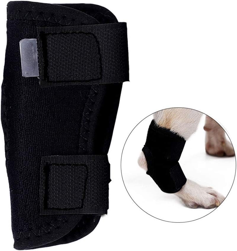AMINSHAP Dog Leg Cover Front And Rear Short Leg Wrapped Stent Sheath Fixed Recovery Auxiliary Strap Pet Support Healing And Prevent Injury,Singleblack,M