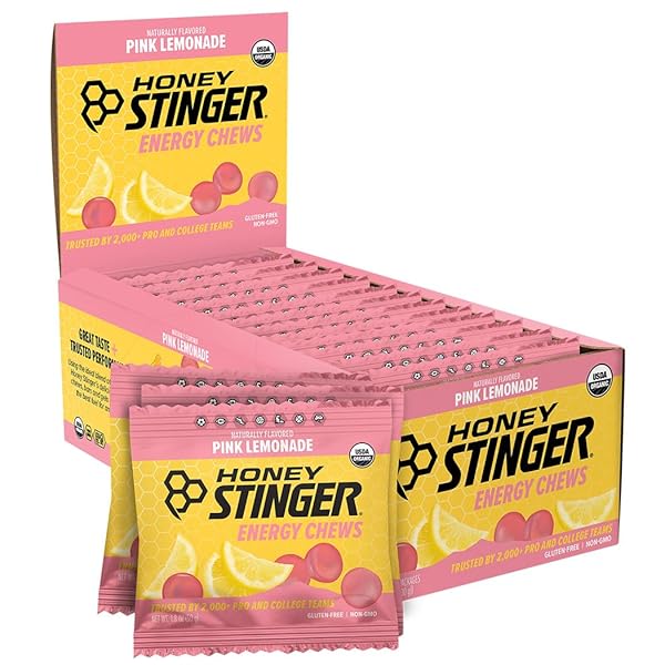 HONEY STINGER ORGANIC PINK LEMONADE ENERGY CHEW, GLUTEN...