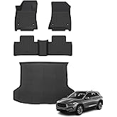 AZYT Floor Mats & Cargo Liner for Infiniti QX50 2019-2025 /QX55 2022-2025, All Weather Automotive TPE Floor Liners Set Waterproof Accessories Black