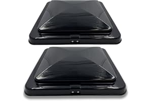 2Pcs Black 14" x 14" Replacement Impact-Resistant Motorhome RV Roof Vent Lid Cover Camper RV Trailer Fresh Air Ventilation Wi