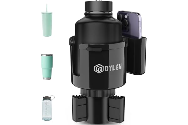 DYLEN Car Cup Holder Expander with Adjustable Base, Fits 16–46oz Bottles | Expandable Base Fits 2.5"–3.8" Cup Holders; Secure