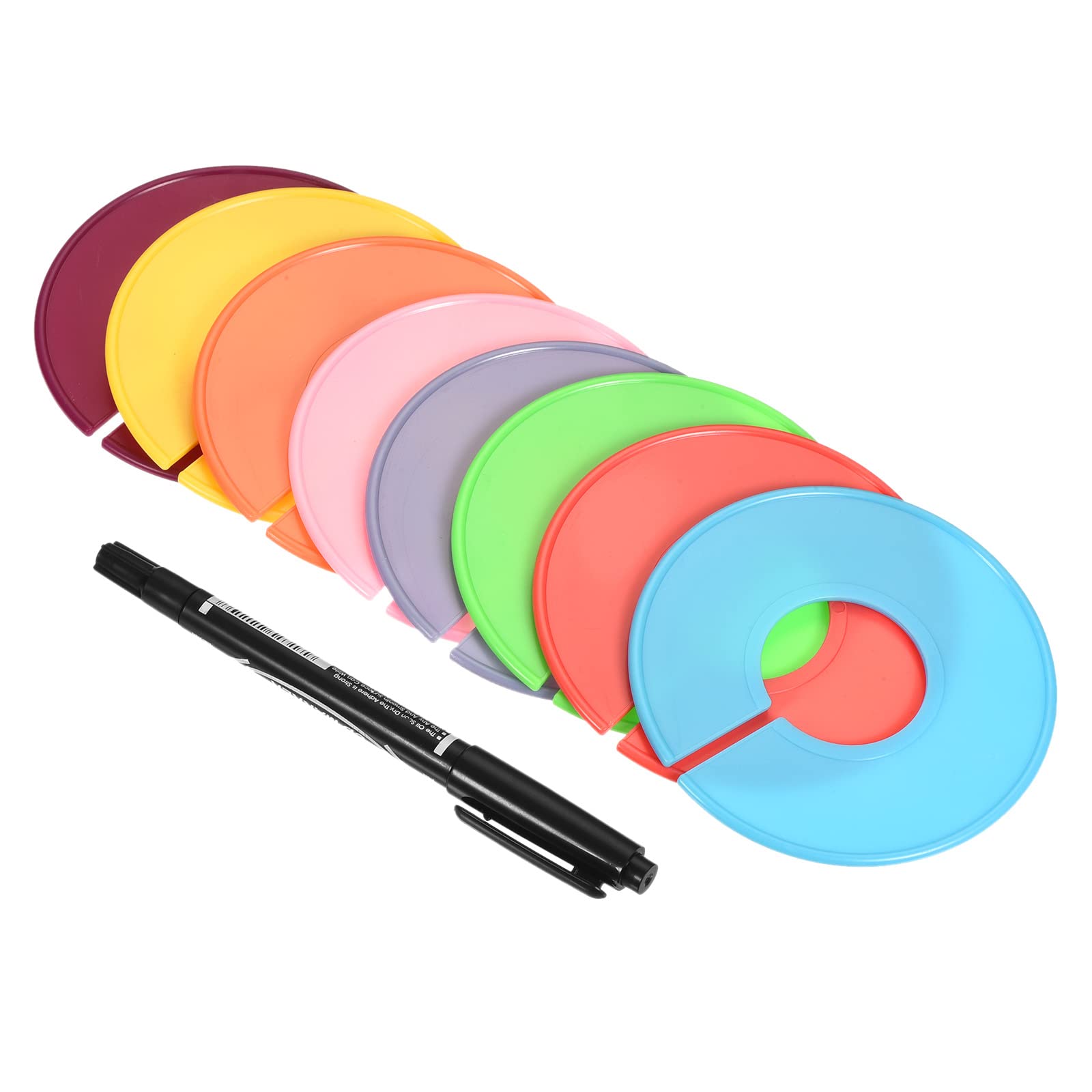 PATIKIL Clothes Dividers 16 Pack Blank Clothing Rack Size Sorting Wardrobe Round Separator with Marker Pen, Multicolor