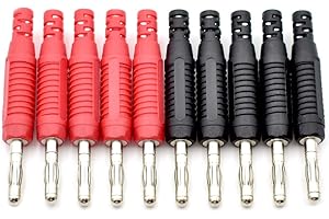 ZHENYU 10Pcs 4mm Banana Plugs Solder DIY Banana Plug Connectors Adapters for Multimeter Test Leads Probes