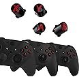 eXtremeRate ABXY Buttons for Xbox Elite Controller Series 2, Elite Serie 1 Replacement Parts, Three-Tone Action Buttons for Xbox Series X/S, for Xbox One S/X Controller-Black & Clear & Carmine Red