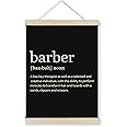 HRQKO Barbershop Decor Poster Hanger Frame, Barber Sign Wall Art with Wooden Frames, Black Cool Wall Hanging Decor for Barber Shop Hair Salon, Salon Wall Decor, Barber Shop Accessories, 12x16 inch