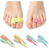 IzyLuckii 8 pack Colorful hammer toe straightener Adjustable toe wraps | for overlapping toes, Foam Padded, toe splint for broken toe, Suitable for toes and Fingers, Unisex