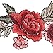 Welecom 2 Pcs Peony Flowers on Vine Embroidered Appliques/ Craft Sew on Patches Symmetric Design