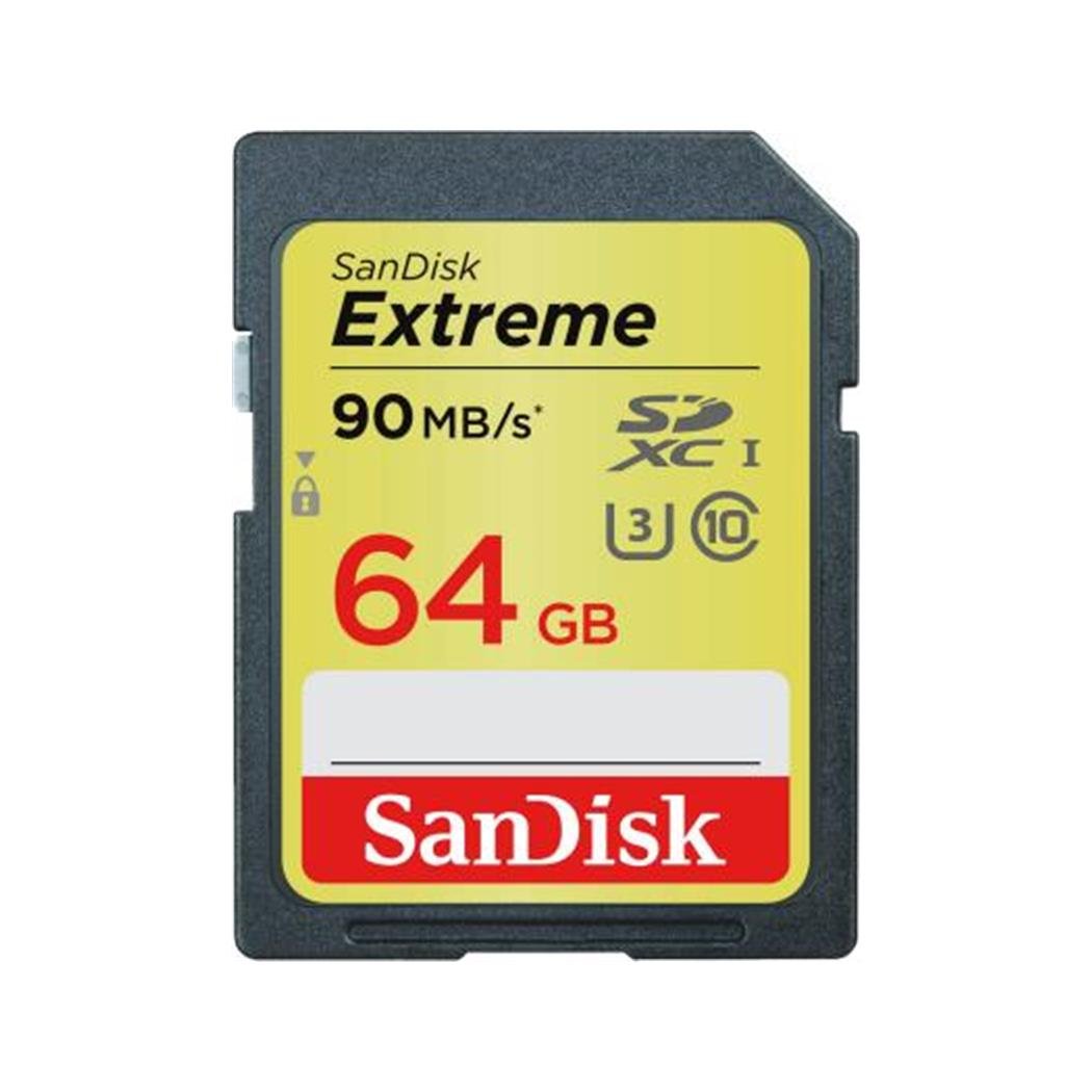SanDisk Extreme 64 GB SDXC Class 10 Memory Card up to 90 Mbps with U3 Ratings - Black